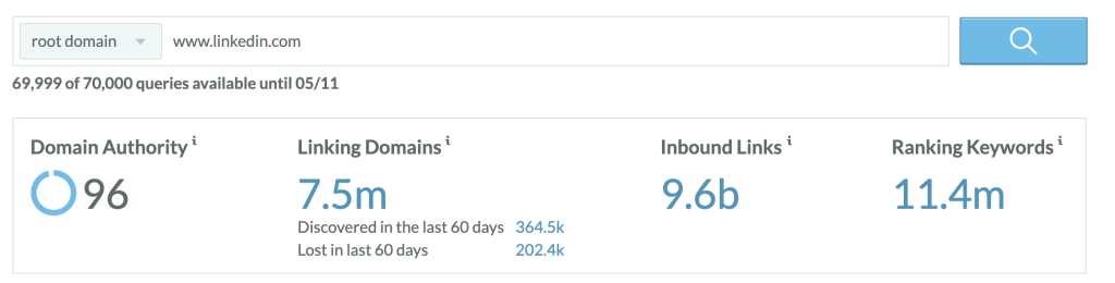 linkedin domain authority