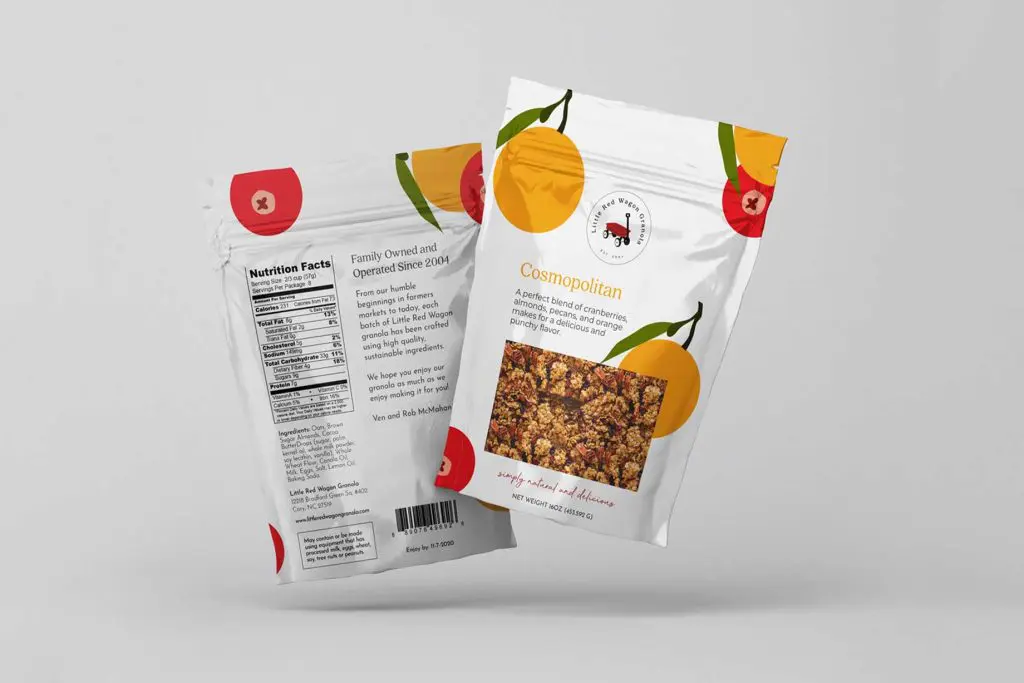 product packaging design example with Little Red Wagon Granola
