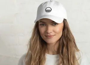 woman wearing self evolver hat