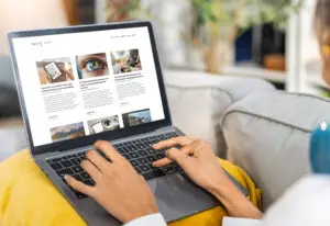 Person on laptop looking at Savy's blog page for a blog about 3 Ways to Transform Blogs with SEO