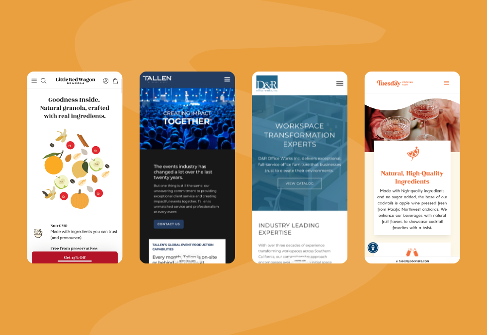mobile screenshots of our clients websites for a blog about Why Clients Call Us the Best Digital Marketing Agency in Bend, Oregon
